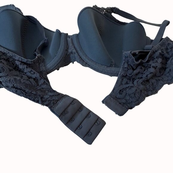 Victorias Secret Body By Victoria Lace Bra 38B Blue Mesh Lined Demi Adjustable - Picture 13 of 16